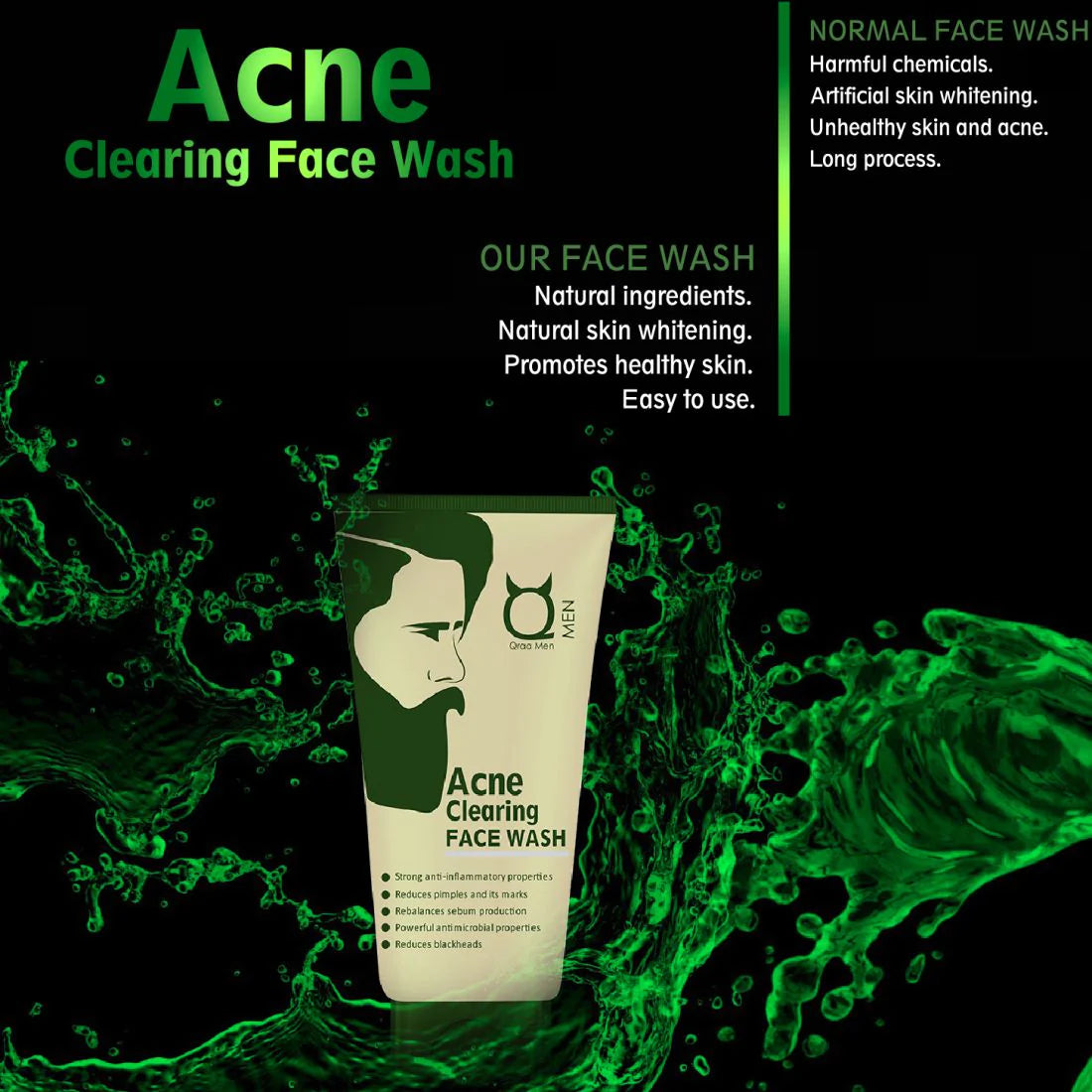 Acne Clearing Face Wash - For Acne and pimples, 100g